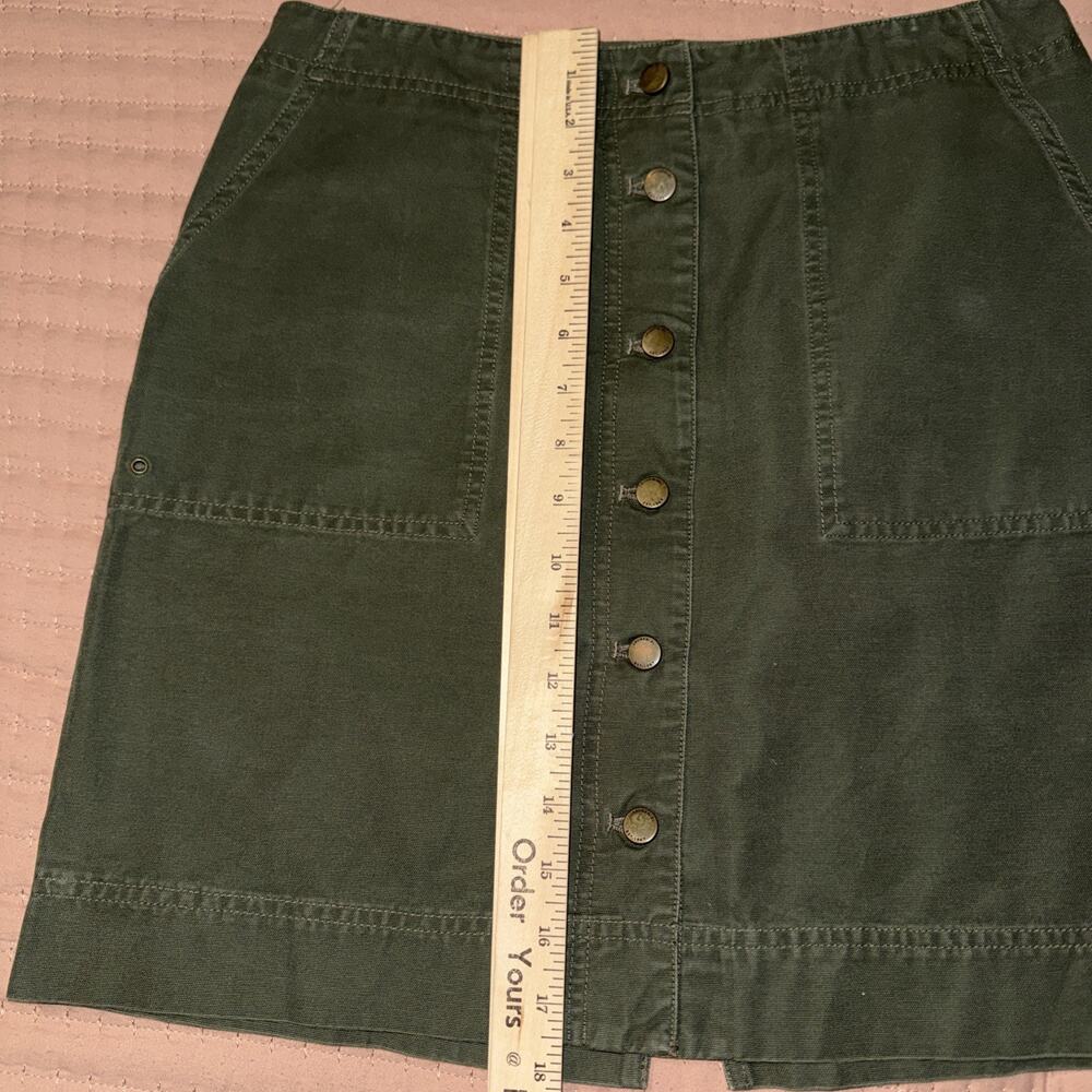 Lauren Ralph Lauren Vintage Y2K Army Green Button From Mini Skirt Sz 8P EUC Prep - Picture 6 of 8